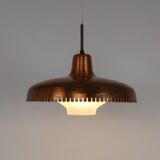 Vintage copper and glass pendant lamp by Jørn Utzon, 1940s