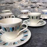 6 cups and saucers, late 60s