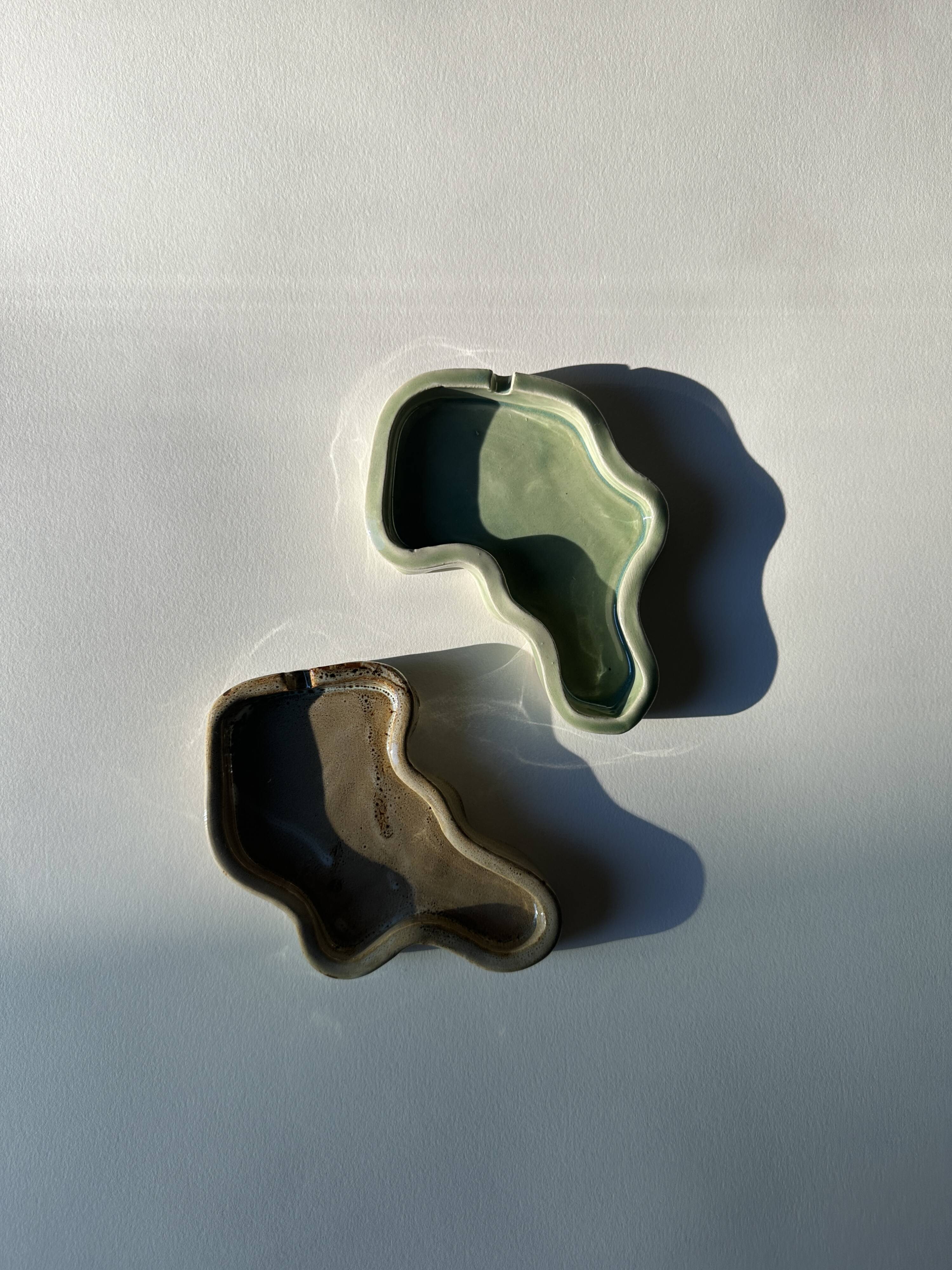 Flame ashtray, water green - Tram Gomsu