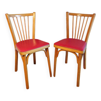 Paire de chaises Baumann 53 galette skaï