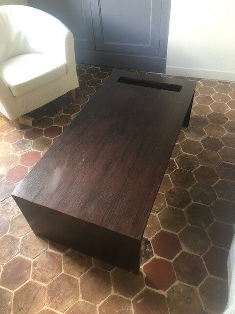 Rectangular wooden coffee table