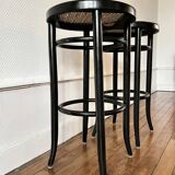 Set of 2 vintage black stools