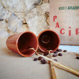 2 coffee cups / Mazagran in Digoin sandstone