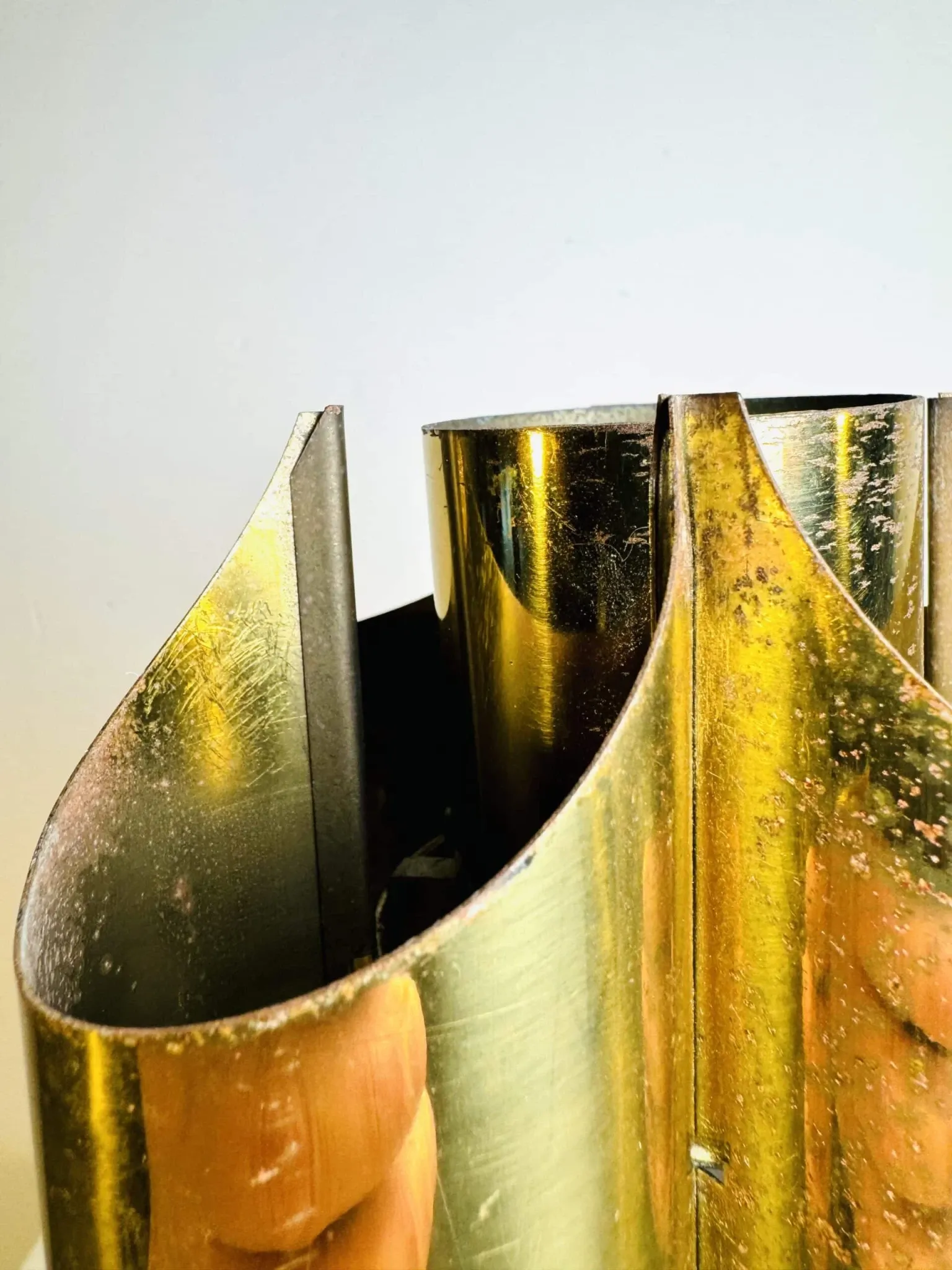 Type 742 Brass Coloured 'Orgue' Table Lamp, Possibly Maison Charles, France, 1960S
