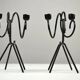 Pair of Black Metal Goat Candleholders — Gunnar Ander for Ystad-Metall, Sweden, 1960s