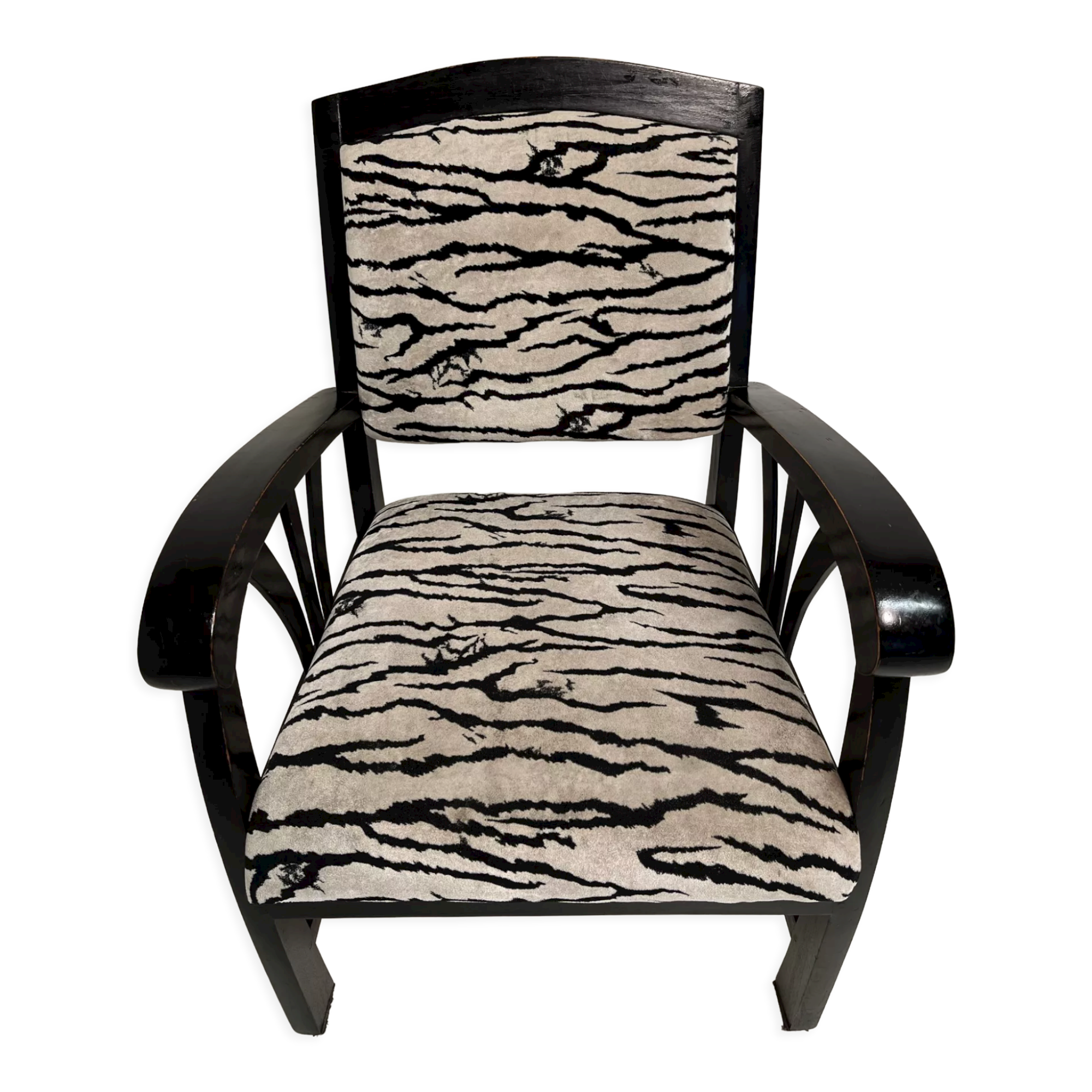 Armchair style Louis XV zebra