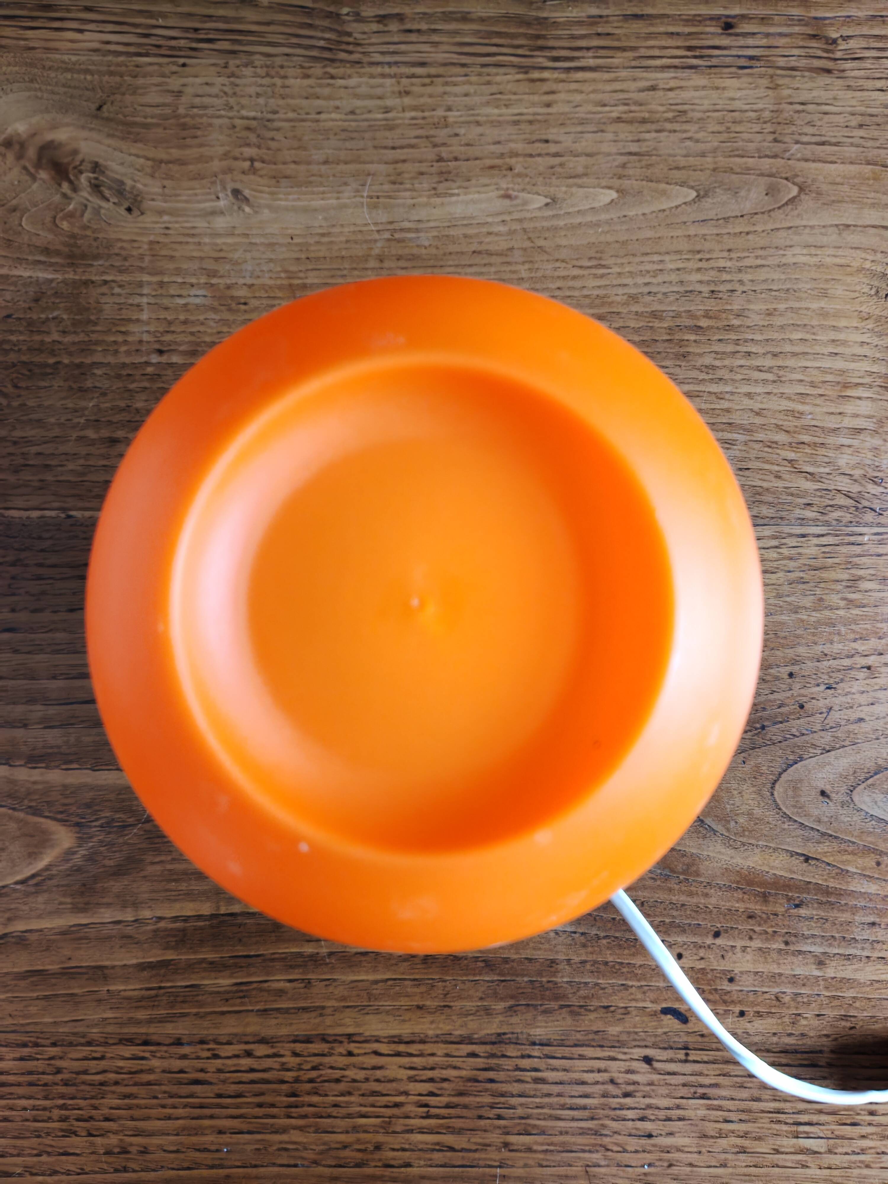 Lampe de table vintage/Lampe champignon en plastique orange
