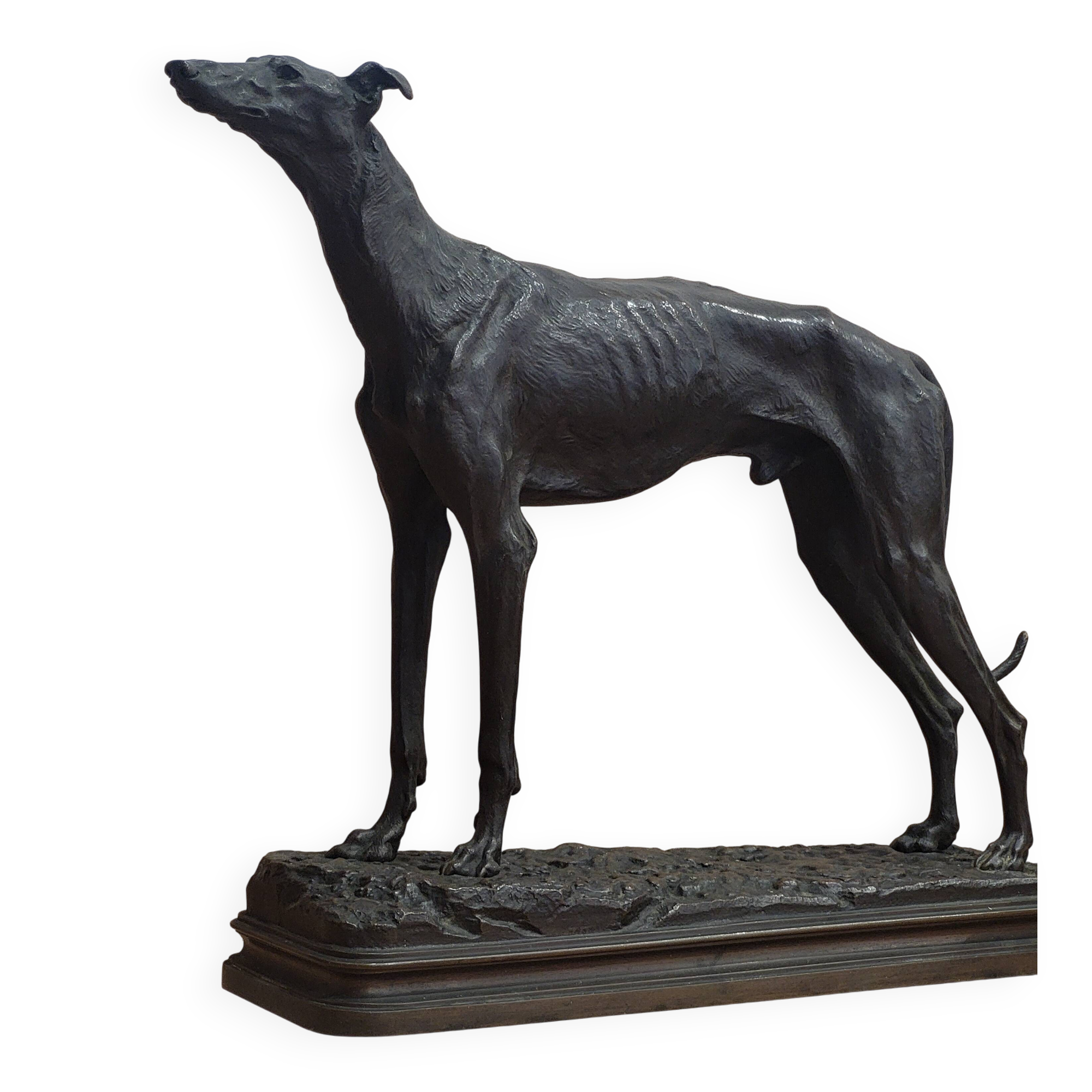 Bronze sculpture of a Greyhound