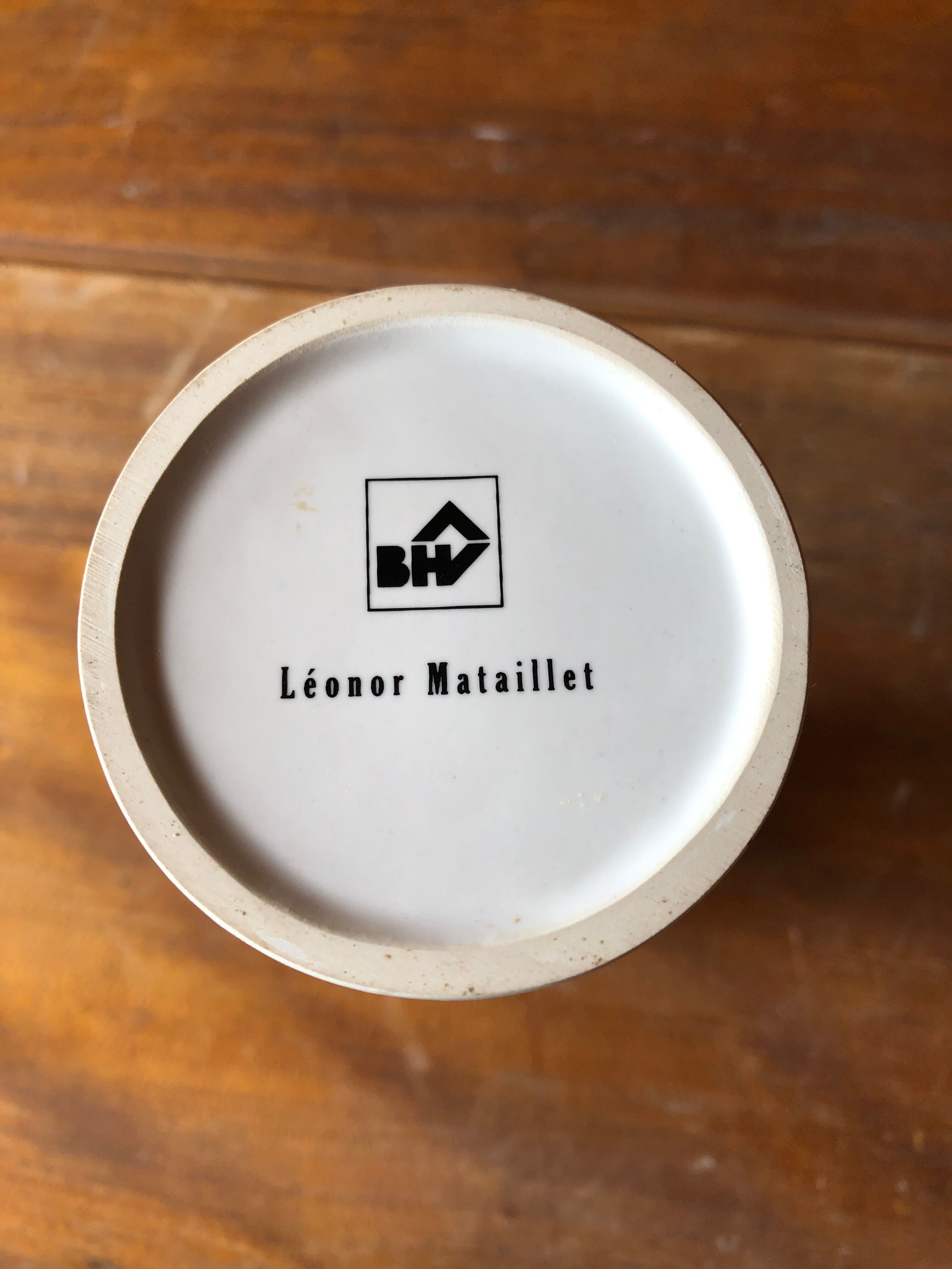 Vase roll leonor mataillet ceramic painting flowers vintage