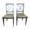 Paire de chaises bois et velours