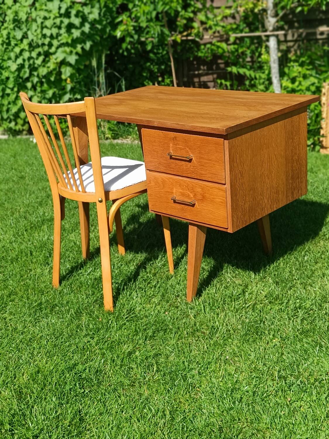 Mid-century desk from the 60s, compass legs