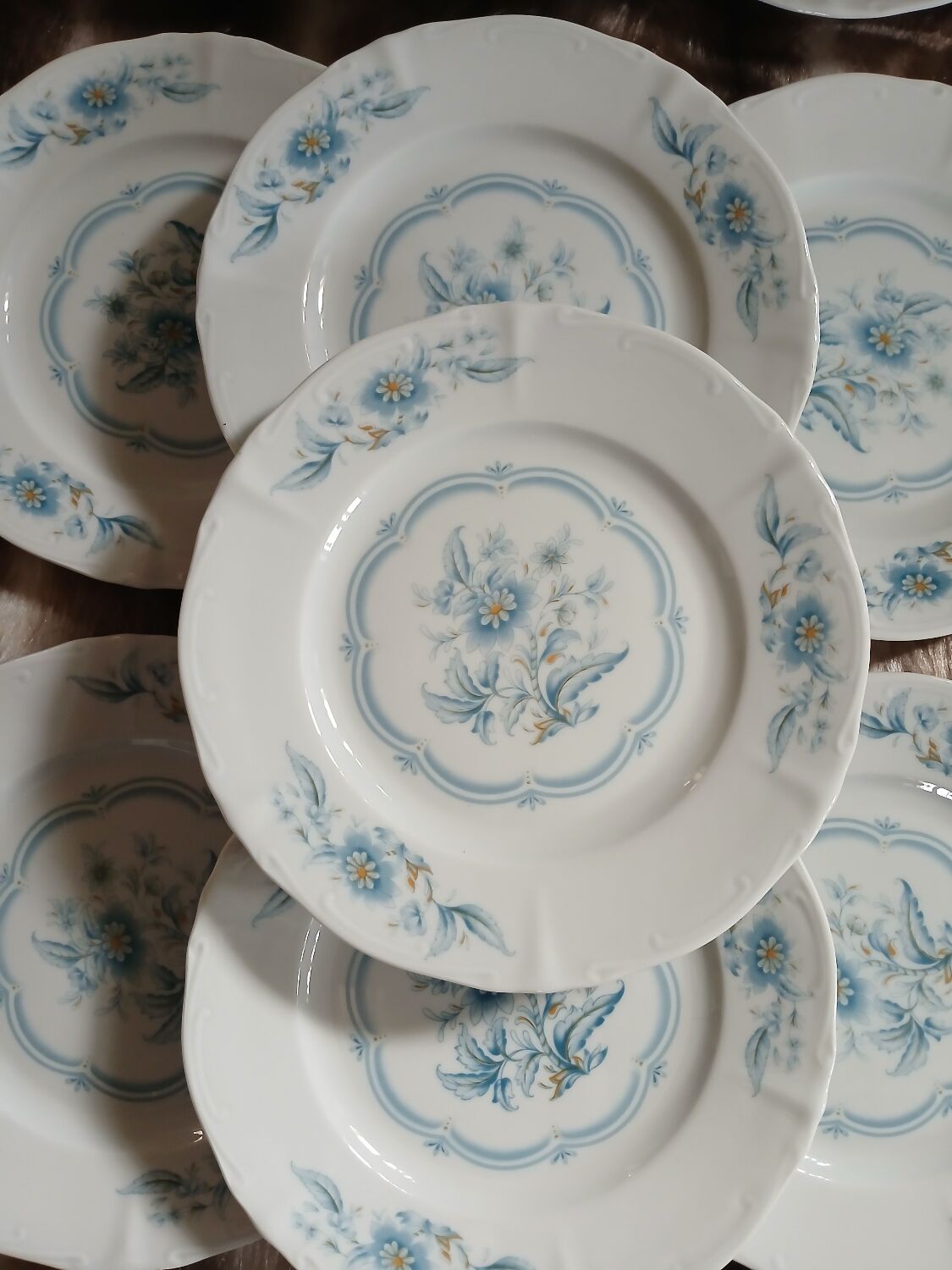12 antique dessert plates in Chauvigny porcelain