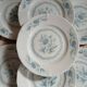 12 antique dessert plates in Chauvigny porcelain