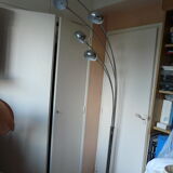 Floor lamp 5 branches inox base marble