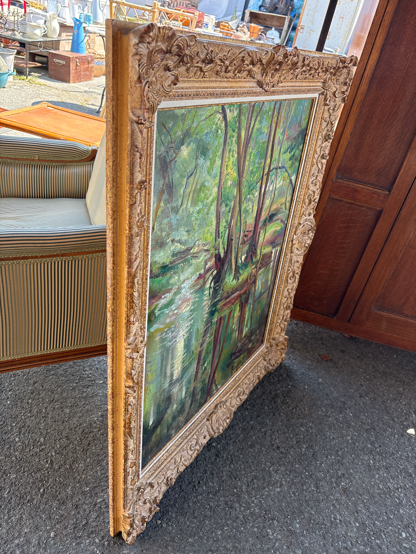 Large oil on canvas signed Reine Cimière - Salon de Paris 1964