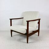 Fauteuil Boucle GFM-142 en ivoire blanc attribué à Edmund Homa, années 1970