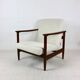 Fauteuil Boucle GFM-142 en ivoire blanc attribué à Edmund Homa, années 1970