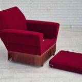 1970s, Danish armchair by Ryesberg Møbler, original condition, velour fabric.