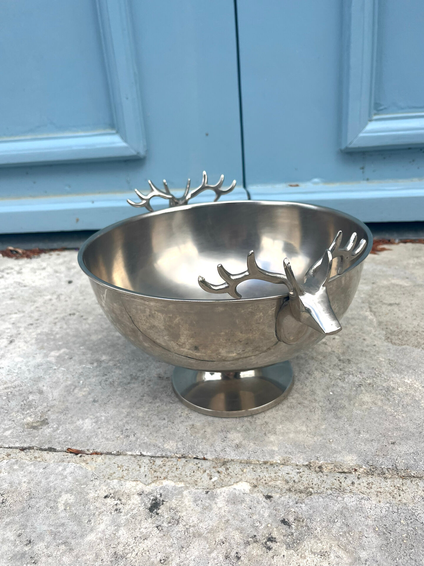 French stag handle champagne bucket wine cooler pedestal bowl