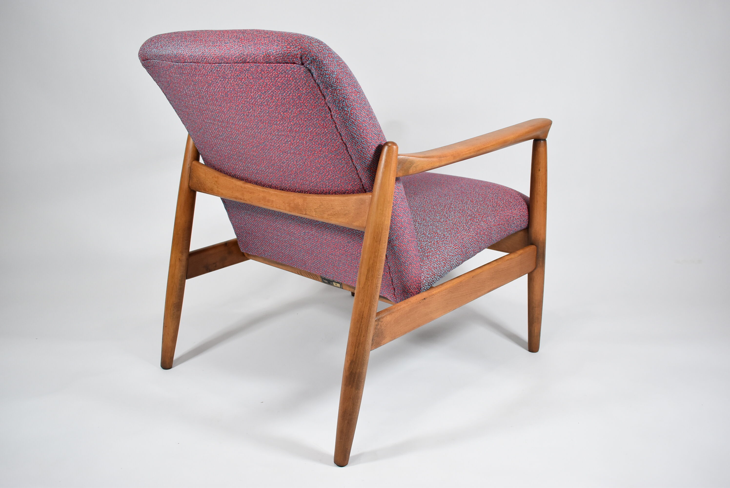 Original restored armchair GFM-64, designer E.Homa, 1960s, Teak