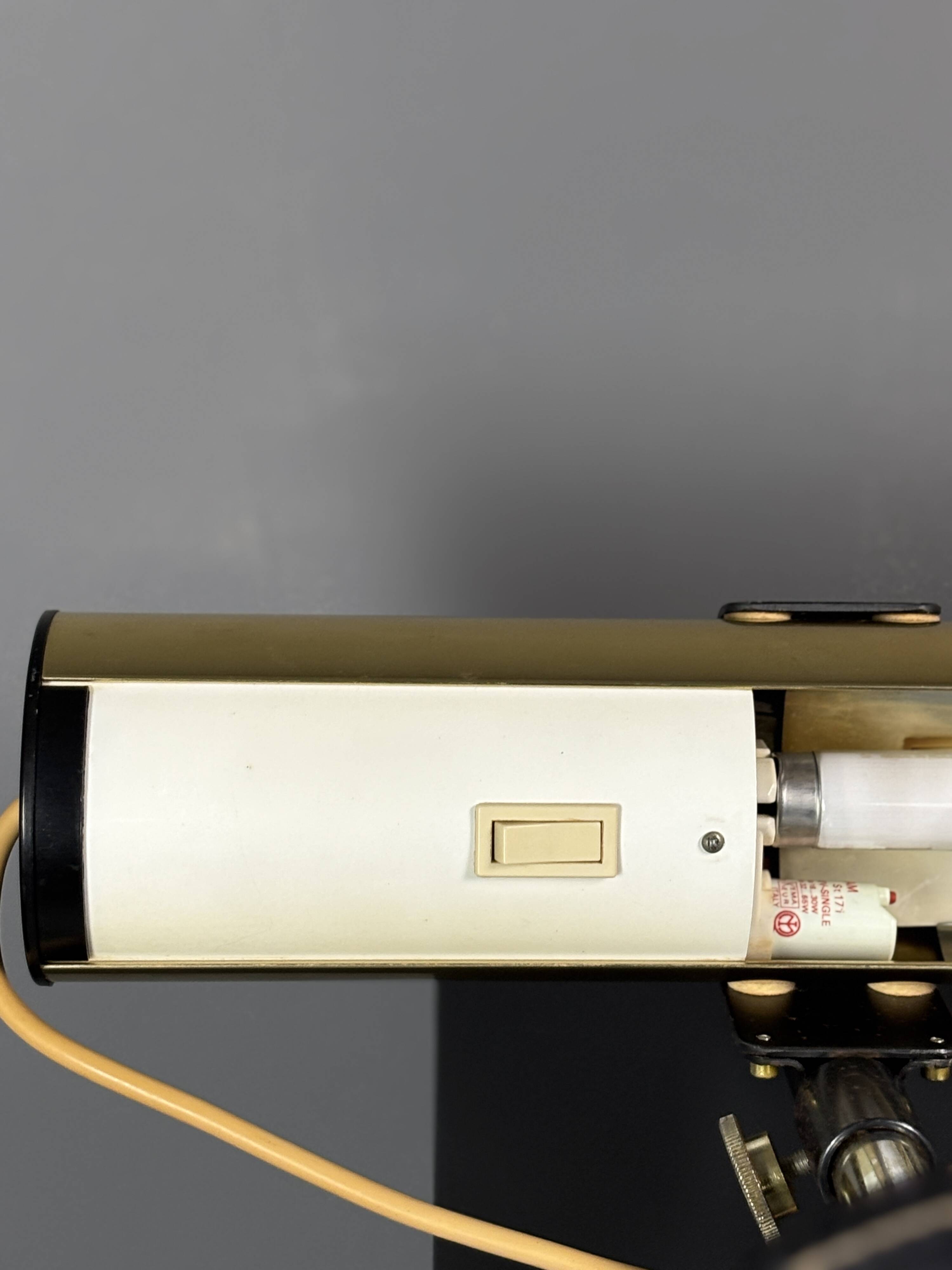 XL brass desk lamp by Göran Pehrson for Ateljé Lyktan, model Kanon, 1978