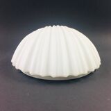 Large Minimalist Opaline Glass Shell Shaped Wall Lamp By Limburg, 1970s