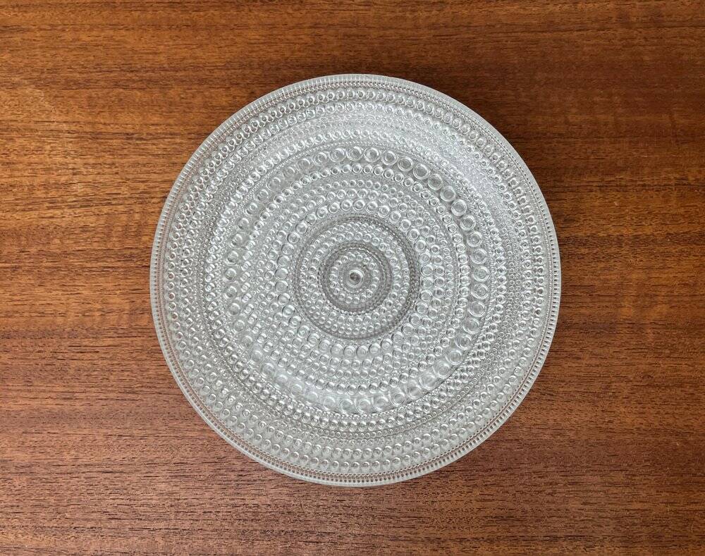 Set of 5 vintage Finnish glass plates from the Kastehelmi series by Oiva Toikka for Iittala.