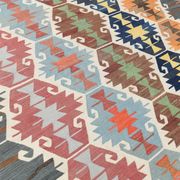 8x13 Geometric Style Kilim Rug, Turkish Vintage Kilim Rug, 253x370Cm