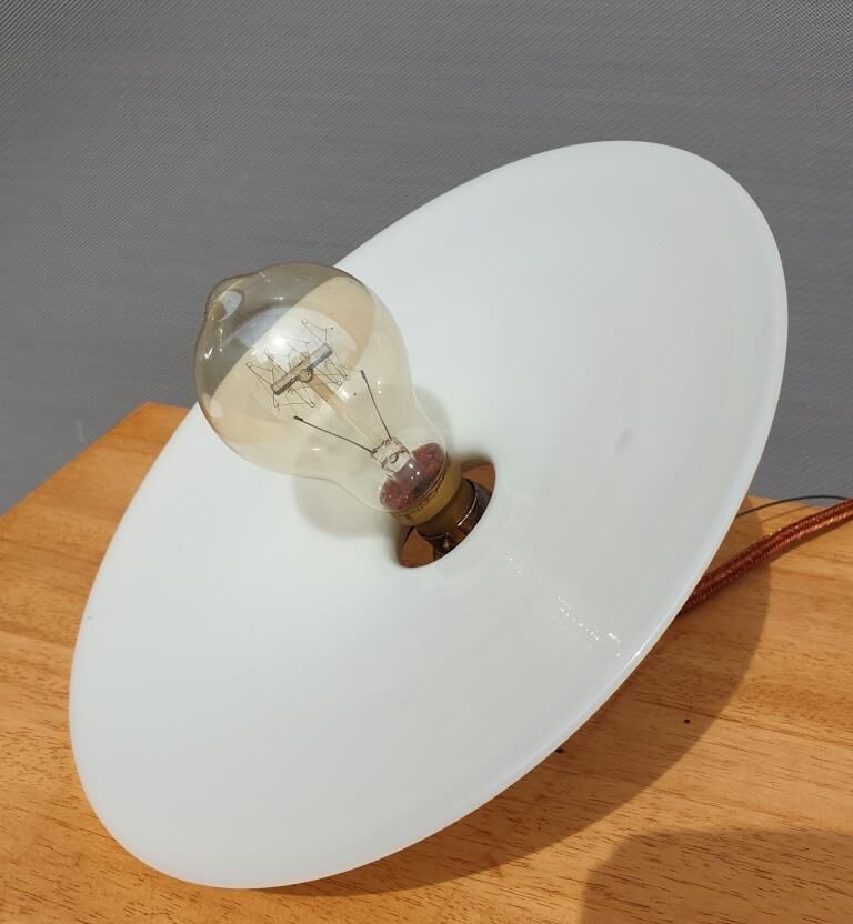 Suspension white opaline sequined copper cable