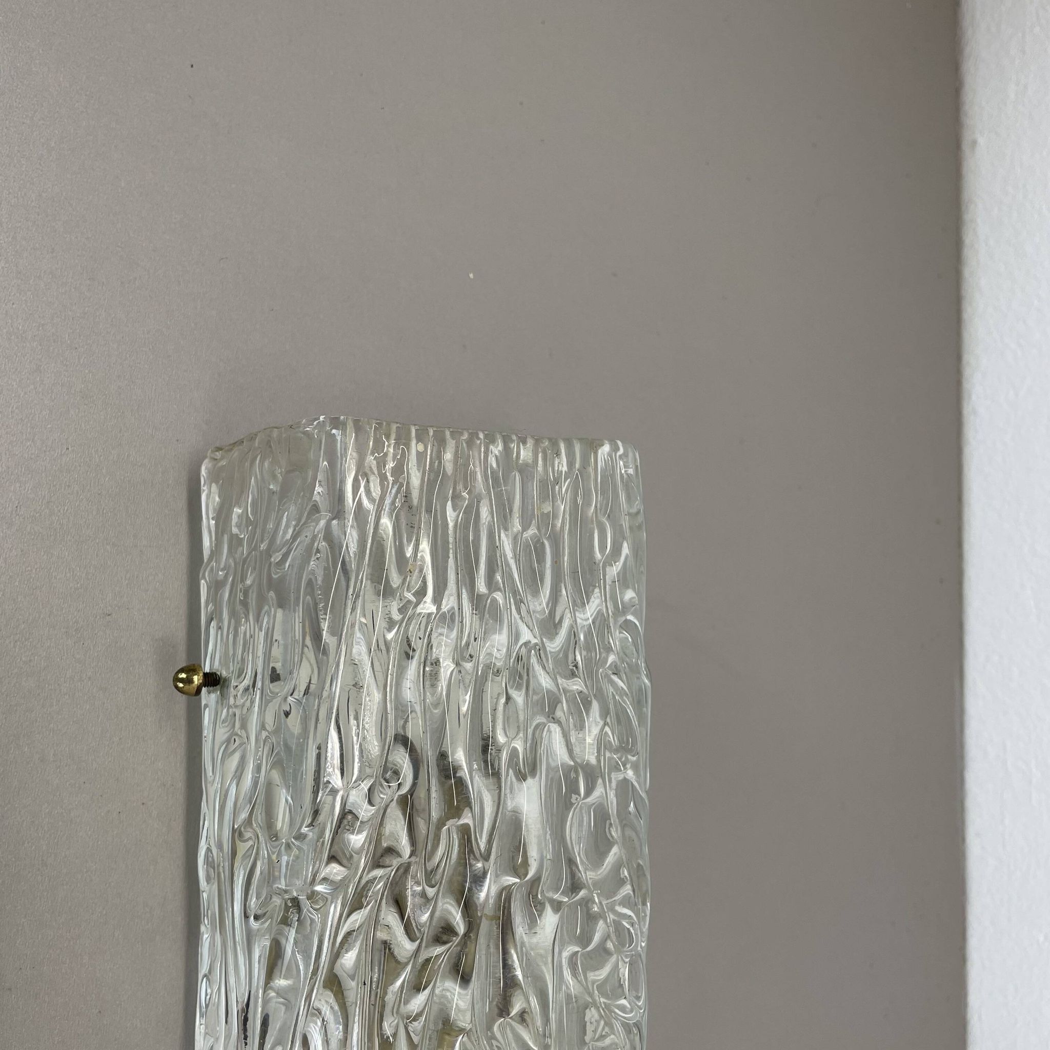 cubic Hollywood Regency Ice Glass Wall Light Made by Kalmar Lights, 1960s