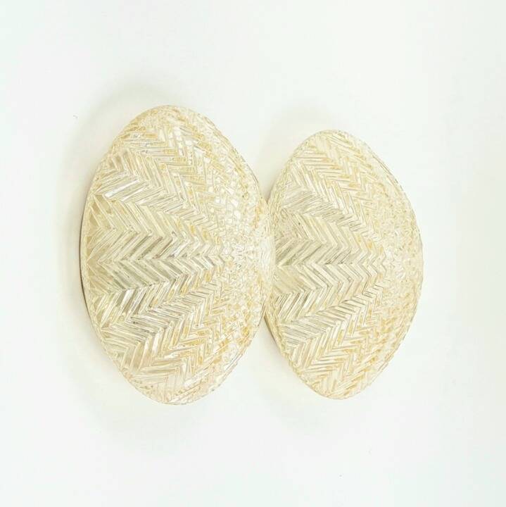 Pair of Mid-Century Art Deco Geometric Glass Wall Lights - Limburg, 1970s