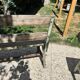Garden bench in iron and wood and these 2 wooden stools