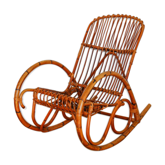 Rocking chair en rotin
