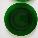 6 plats en verre vert