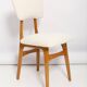 Chaise de salle à manger "Butterfly" style milieu du siècle, bouclé crème clair, Pologne, 1960s