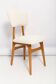 Mid-century "Butterfly" dining chair, light cream boucle, Poland, 1960s