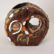 Ceramic vase with modernist bas-reliefs by Luigi Santi from the 1950s.