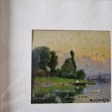 Henri Jacques Delpy (1877-1957) - Three oils on cardboard in the same frame - Landscapes