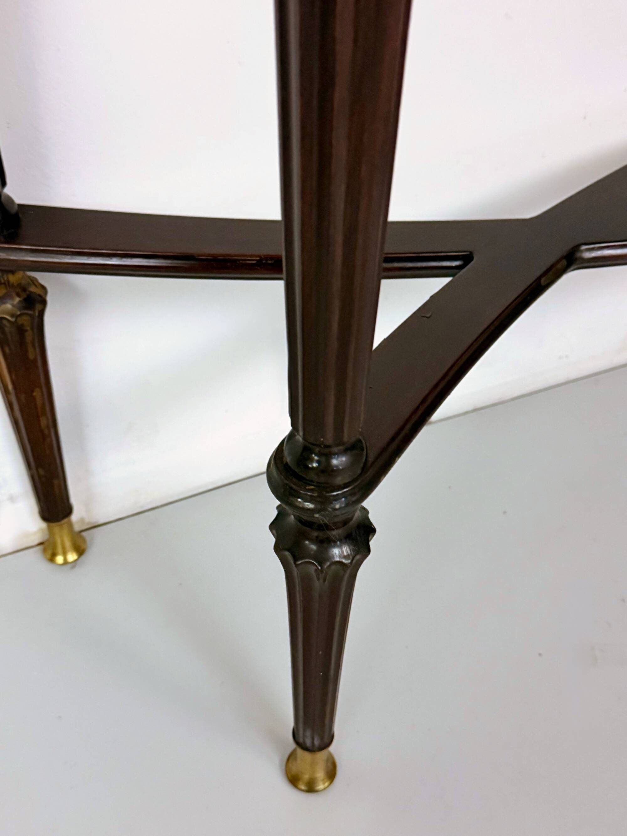 Ebonized Beech Console Table, Vintage 1960s Italian Design, Excellent