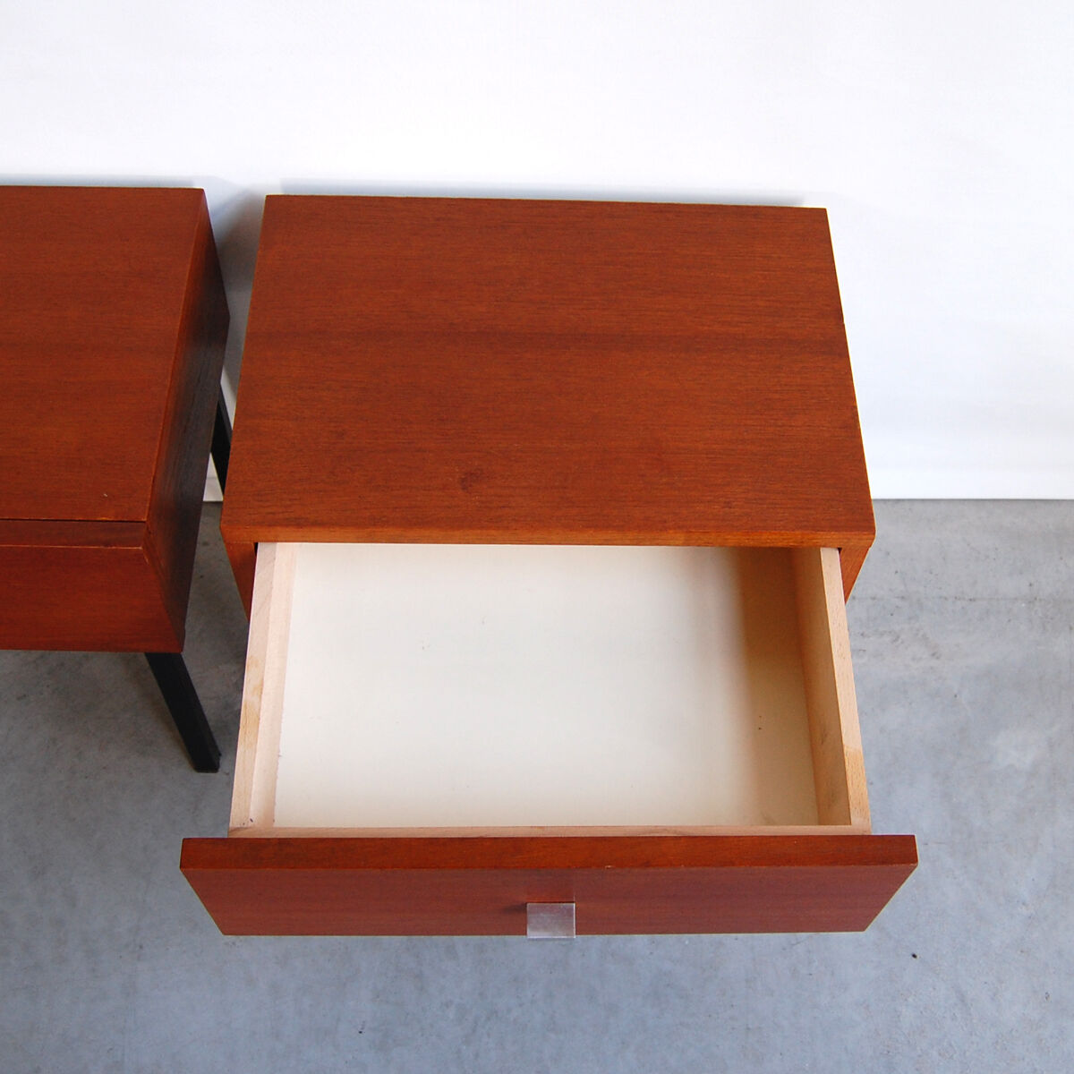 Pair of bedside tables by Pierre Guariche for Meurop