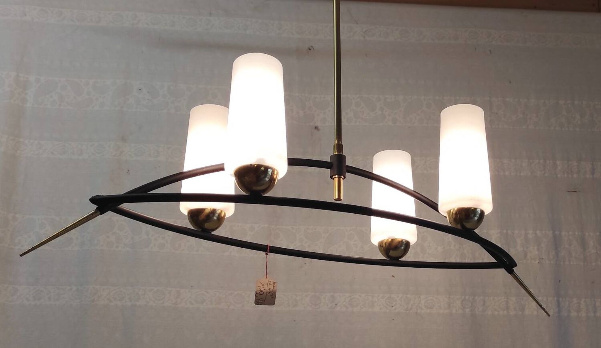 Modernist chandelier by Gaston Fossati for Les Ateliers d'art d'Uzes - 1950s