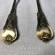 Vermeil (gilded silver) spoons in black wooden box
