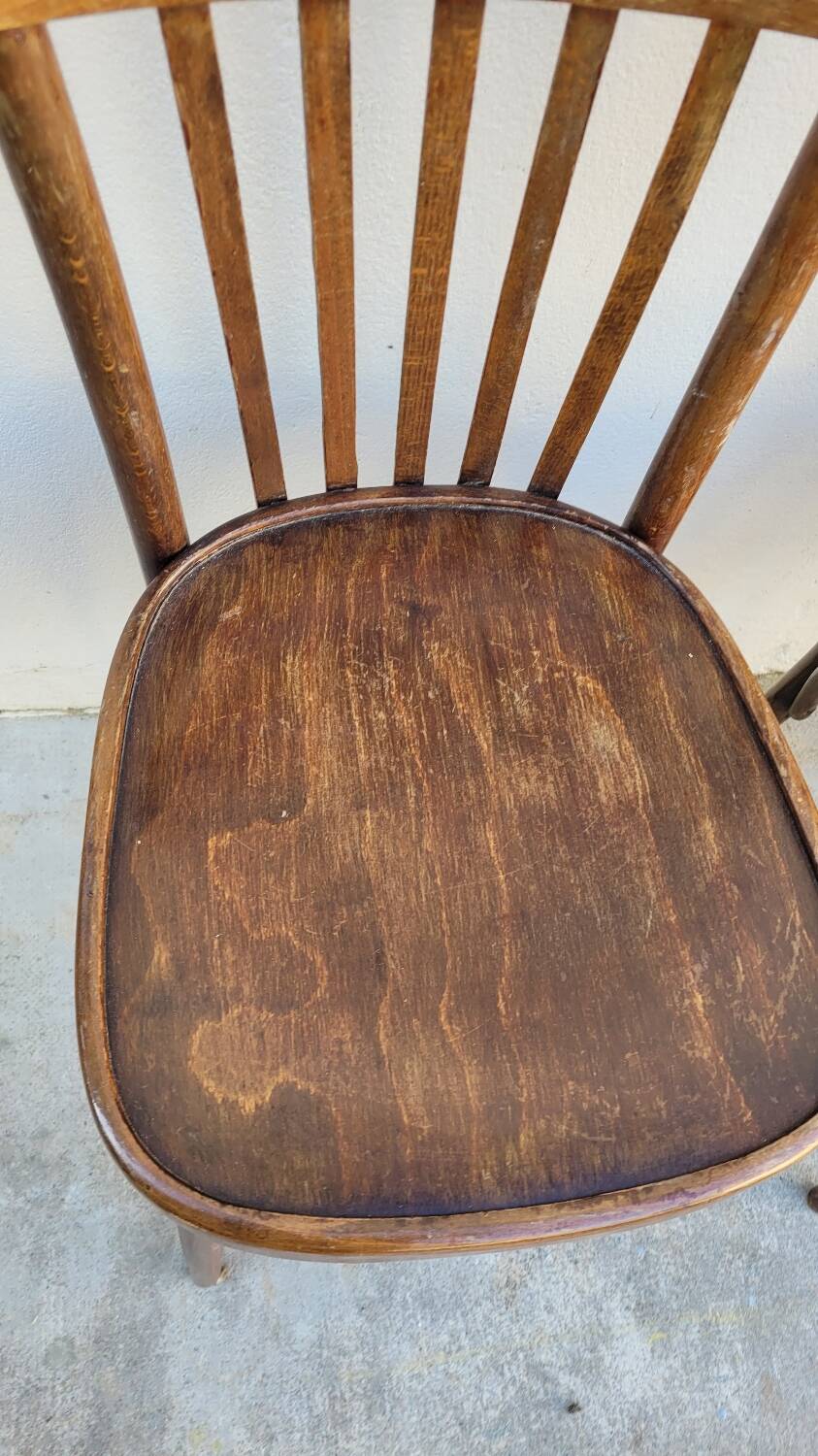 Set of 4 vintage Baumann style bistro restaurant chairs 1950s