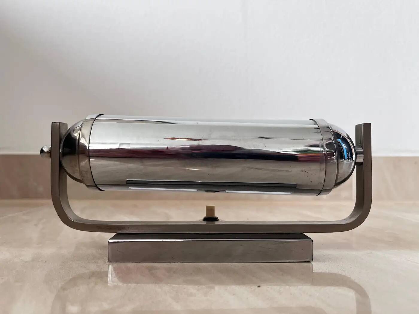 Pair of chrome Bauhaus / functionalist wall lamps with adjustable shades - 1930s