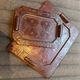 Lot of 2 leather trays