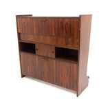 Rosewood bar cabinet "SK 661" and its 2 stools, Johannes Andersen, Denmark, 1960