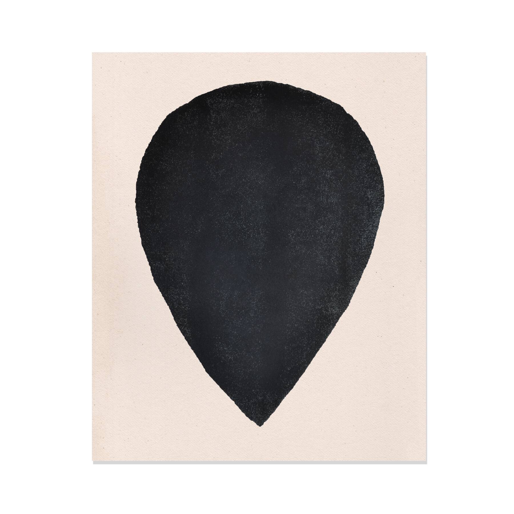 Black Drop painting on paper signed Eawy