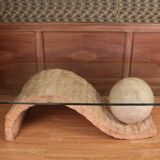 Table Basse En Pierre De Mactan Par Magnussen Ponte , 1980s