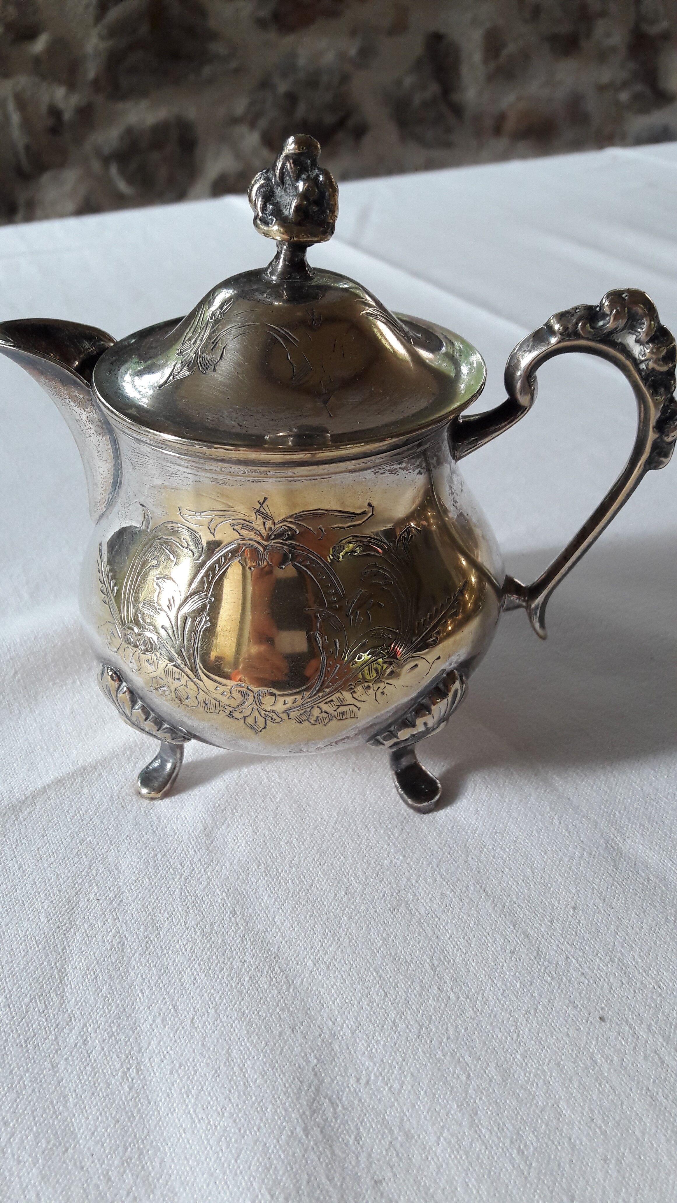 Napoleon style coffee tea service in silver metal