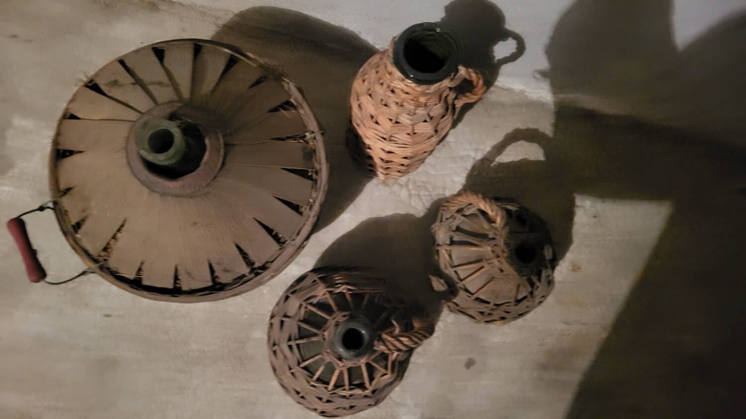 Set of 4 old demijohn carboys